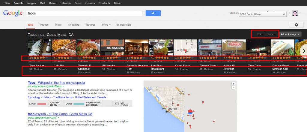 duel filter on carousel