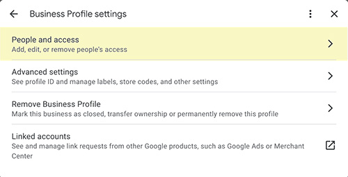 google business profile add user