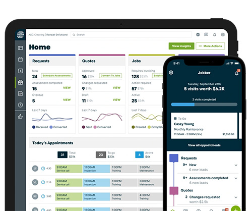 jobber dashboard view
