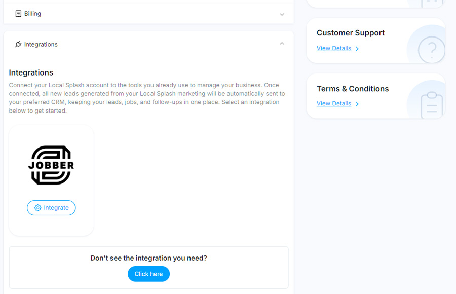 jobber integration local splash